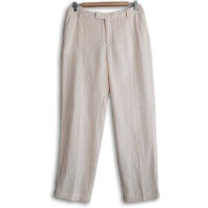 NOA NOA / Janet 100% Linen Straight Leg Regular Fit Dress Pants White Sz 6